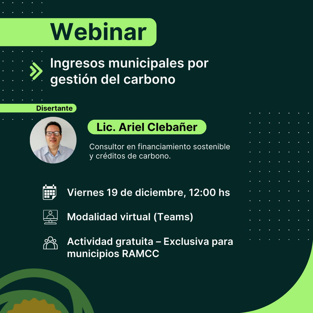 [Webinar]: Ingresos municipales a generar por gestión del carbono